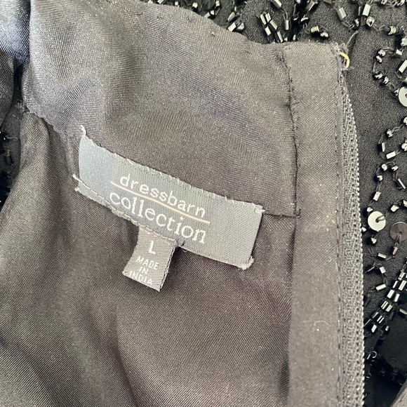 Dressbarn Collection Black Sequin V Neck Top, Size Large - Picture 3 of 3